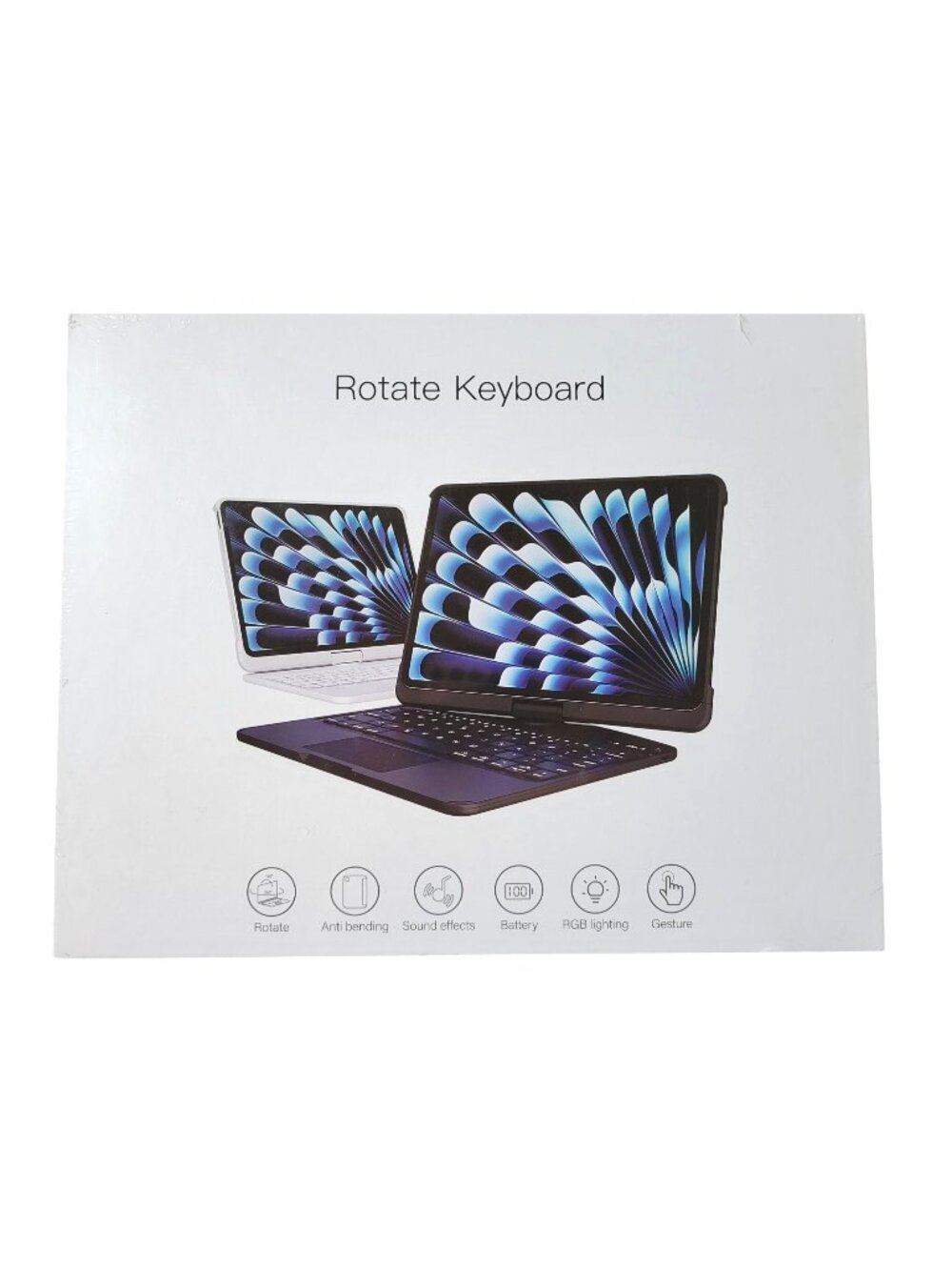 *NEW* Wireless Rotating Keyboard Case for iPad 7th 8th 9th Gen 10.2 in Black
